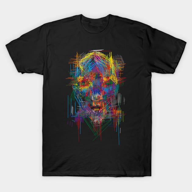 cyborg - alien- face- art T-Shirt by Nikokosmos